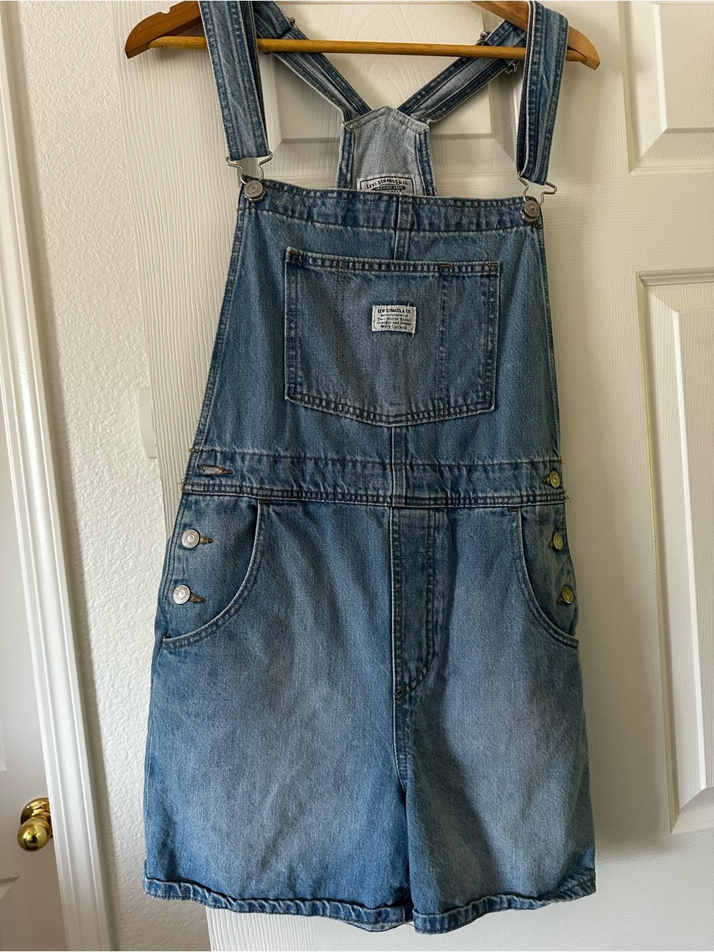 Levi's Light Blue Denim Short Overalls